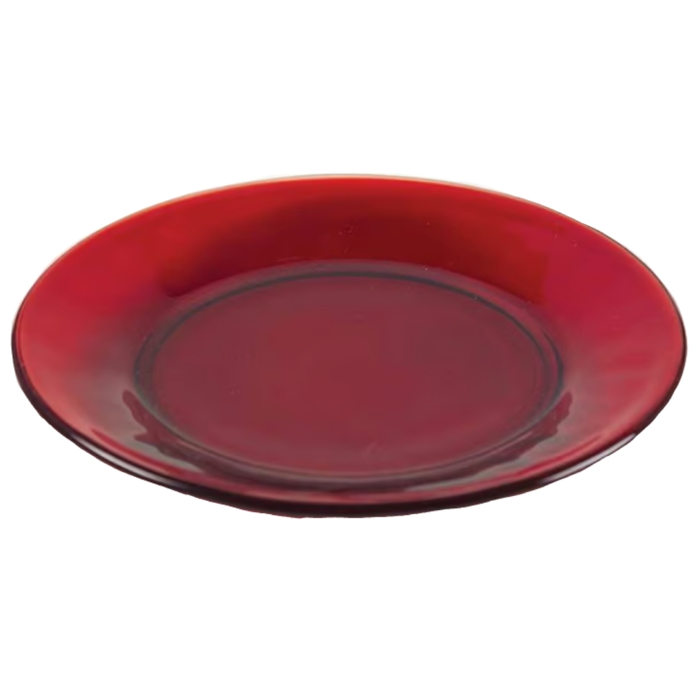 Vintage Christmas Cafe Ruby Red Glass Dessert Dish Bread Plate Anchor Cafecore